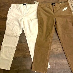 2 Pair of NEW Women’s Talbots 14P Corduroy Pants / Jeans ~ Tan & Off White